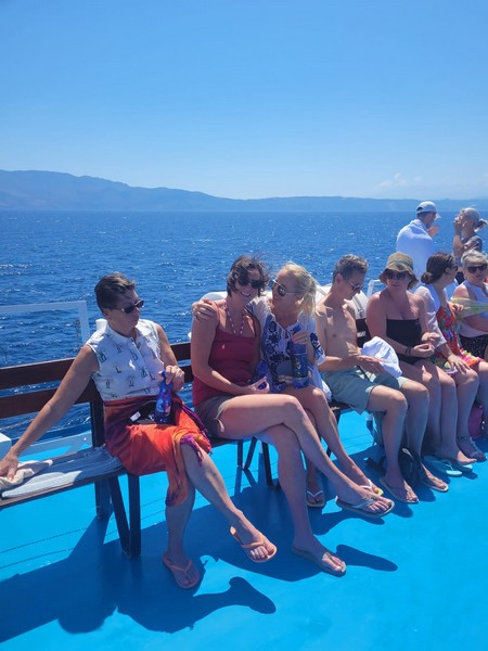 Laughing on the boat to Balos