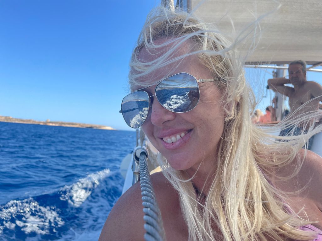 Fiona on boat
